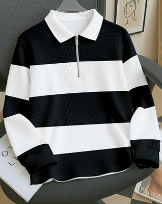 AUSK Full Sleeve Striped Men Sweatshirt