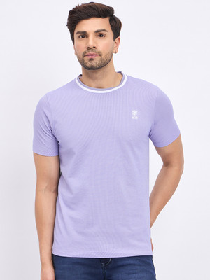 DUKE Solid Men Round Neck Purple T-Shirt