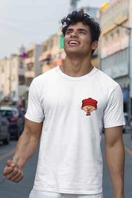 The Trend Tees Printed Men Round Neck White T-Shirt
