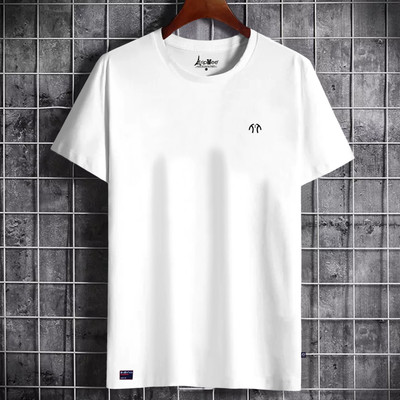 Triptee Solid Men Round Neck White T-Shirt