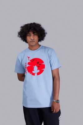 TGT Stores Graphic Print Men Round Neck Light Blue T-Shirt