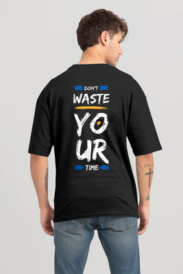 Trend Twist Graphic Print Men Round Neck Black T-Shirt