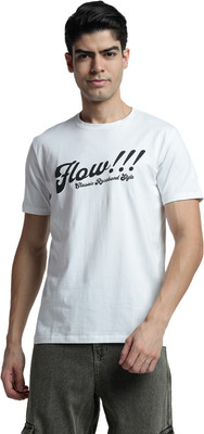Rare Bond Studios Graphic Print Men Round Neck White T-Shirt