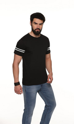 cotton high density Solid Men Round Neck Black, White T-Shirt