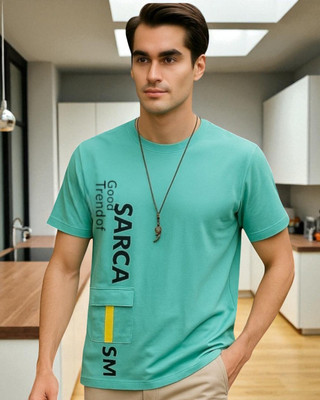 FASHIUM Printed Men Round Neck Green T-Shirt