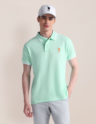 U.S. POLO ASSN. Graphic Print Men Polo Neck Blue T-Shirt