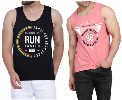 Restore Typography Men Round Neck Black, Pink, Multicolor T-Shirt