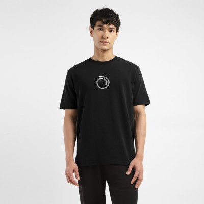 LEVI'S Solid Men Round Neck Black T-Shirt