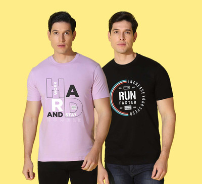 WOOSTRO Typography Men Round Neck Multicolor T-Shirt