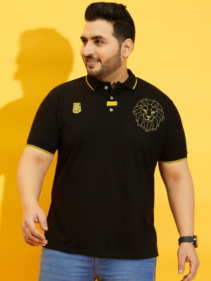 bigbanana Printed Men Polo Neck Black T-Shirt
