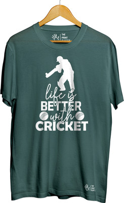 THE PRINT PLATTER Graphic Print Men Round Neck Dark Green T-Shirt