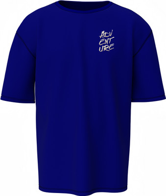 Hello Swanky Printed Men Round Neck Blue T-Shirt