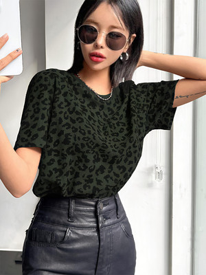 KEX Printed Women Round Neck Green T-Shirt