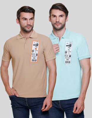 Pyro Spirit Solid Men Polo Neck Multicolor T-Shirt