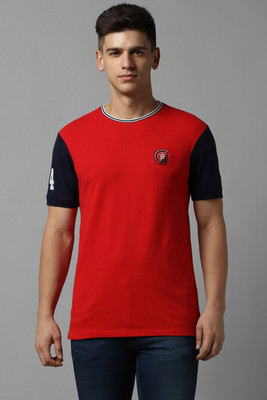 Allen Solly Colorblock Men Round Neck Red T-Shirt