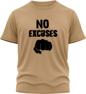 Jazira Graphic Print, Typography Men Round Neck Brown T-Shirt