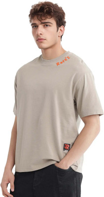RARE RABBIT Graphic Print Men Crew Neck Beige T-Shirt