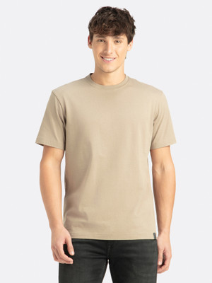 JOCKEY Solid Men Round Neck Brown T-Shirt