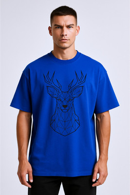 goodsign Printed Men Round Neck Blue T-Shirt