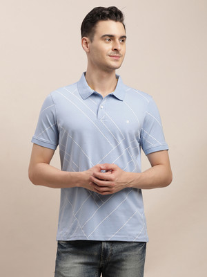 TURTLE Graphic Print Men Polo Neck Light Blue T-Shirt