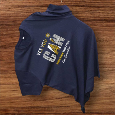 Magneto Printed Men Round Neck Dark Blue T-Shirt