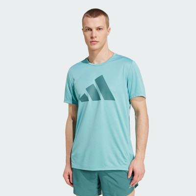ADIDAS Printed Men Round Neck Blue T-Shirt