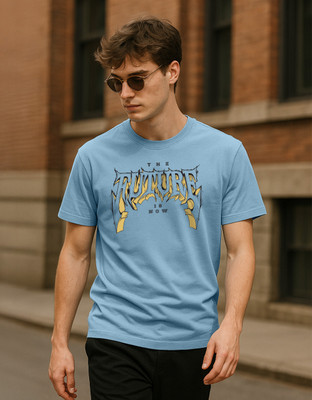 Veirdo Printed Men Round Neck Blue T-Shirt