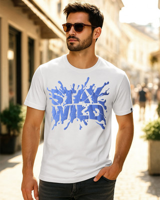 BEWAKOOF Graphic Print Men Round Neck White T-Shirt