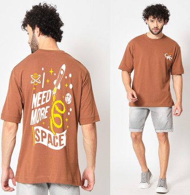 IMSA MODA Printed, Typography Men Round Neck Brown T-Shirt