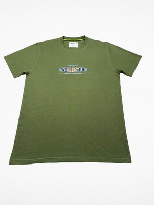 Krow Printed Men Round Neck Green T-Shirt