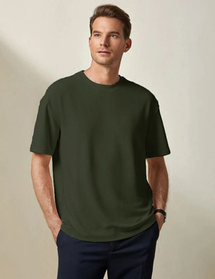 RIGO Typography Men Round Neck Green T-Shirt
