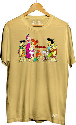 THE PRINT PLATTER Graphic Print Men Round Neck Beige T-Shirt