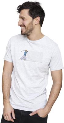 KRYONIX Printed Men Round Neck White T-Shirt