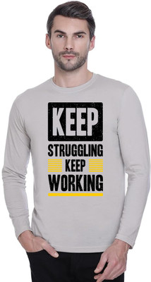 ManGOD Printed Men Round Neck Grey T-Shirt