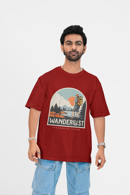 Stylewill Graphic Print Men Round Neck Maroon T-Shirt