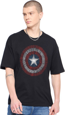 MARVEL By Metronaut Graphic Print Men Round Neck Black T-Shirt