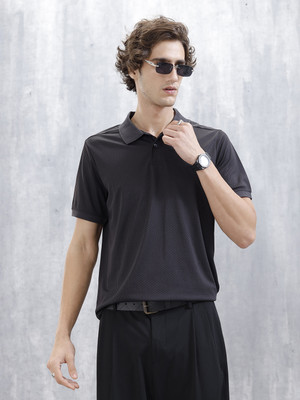 WROGN Printed Men Polo Neck Brown T-Shirt