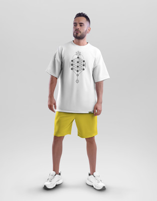 Hippie Shippie Graphic Print Men Round Neck White T-Shirt