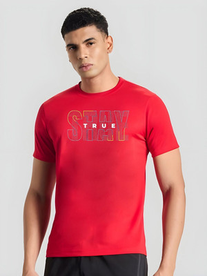 SZN Graphic Print Men Round Neck Red T-Shirt