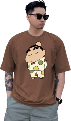 BELTLY Graphic Print, Printed Men Round Neck Brown T-Shirt