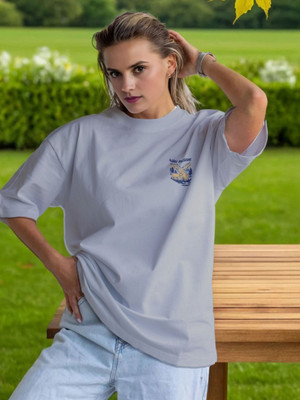 Moda Rapido Printed Women Round Neck Grey T-Shirt