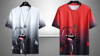 OOKTAS Printed Men Round Neck Red T-Shirt