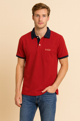 BE SWADESHI Solid Men Polo Neck Red T-Shirt