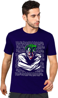 VIKCLIQUE Printed Men Round Neck Blue T-Shirt