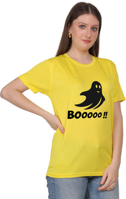 AltaModa Graphic Print Women Round Neck Yellow T-Shirt