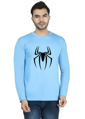 LV CARE Printed Men Round Neck Blue T-Shirt