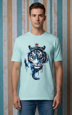 Dordes Solid Men Round Neck Light Blue T-Shirt