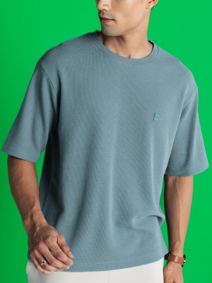 Damensch Solid Men Crew Neck Green T-Shirt