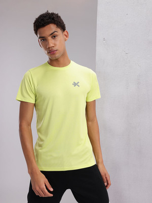 HRX by Hrithik Roshan Solid Men Round Neck Green T-Shirt