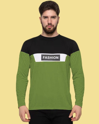 TrendShaper Printed Men Round Neck Green T-Shirt